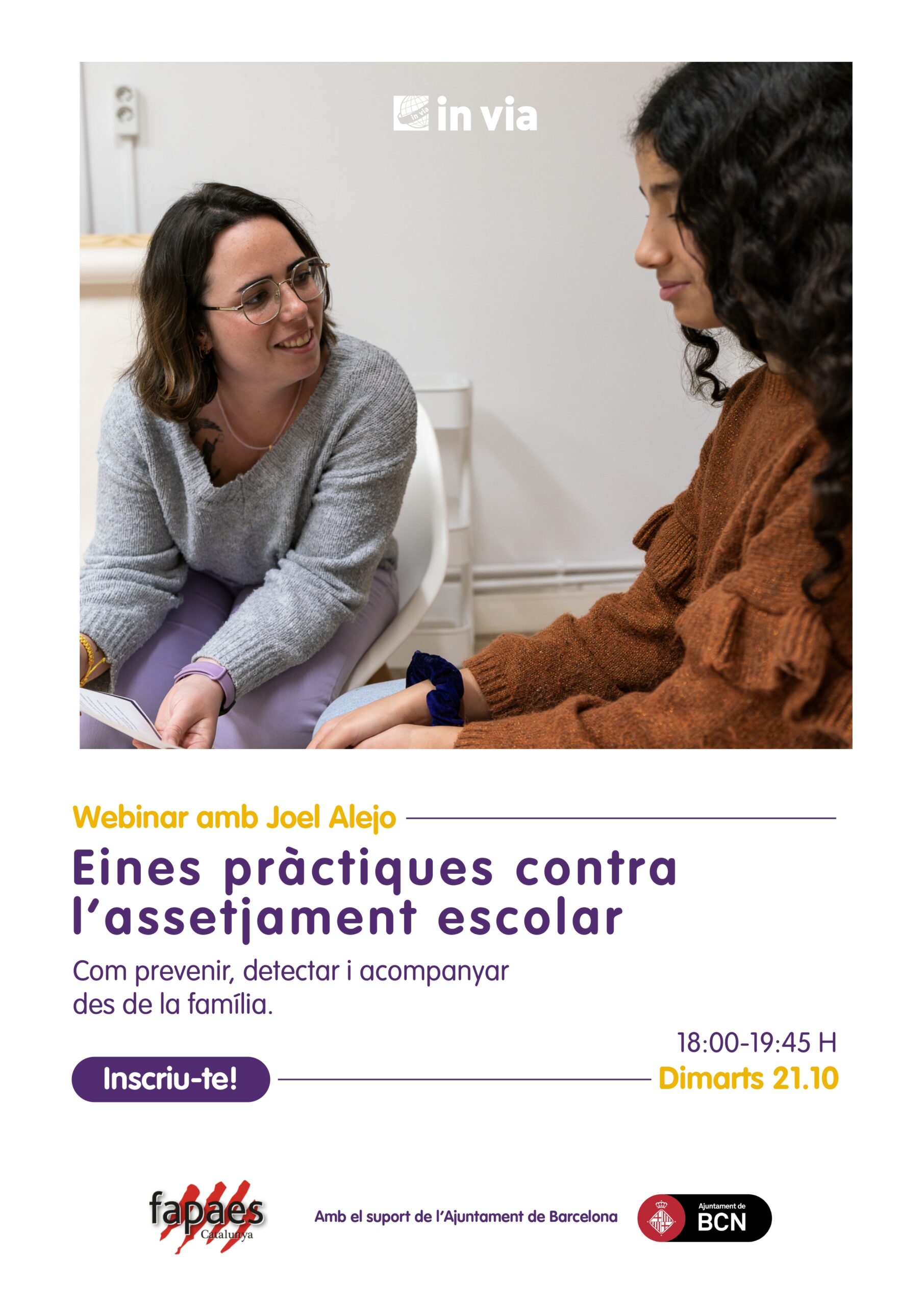 Eines pràctiques contra l’assetjament escolar — 21/10/2025 · 18:00 h